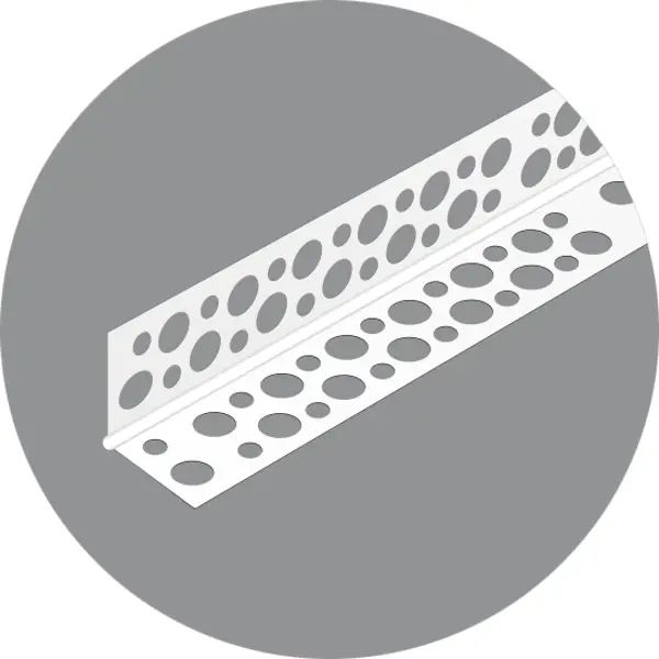 Профиль угловой ПВХ перфорированный 21x21x2500 мм