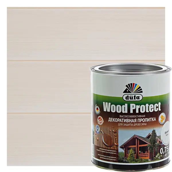 Пропитка для дерева Dufa Wood Protect цвет белый 0.75 л