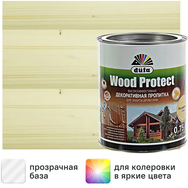Пропитка для дерева Dufa Wood Protect прозрачный 0.75 л