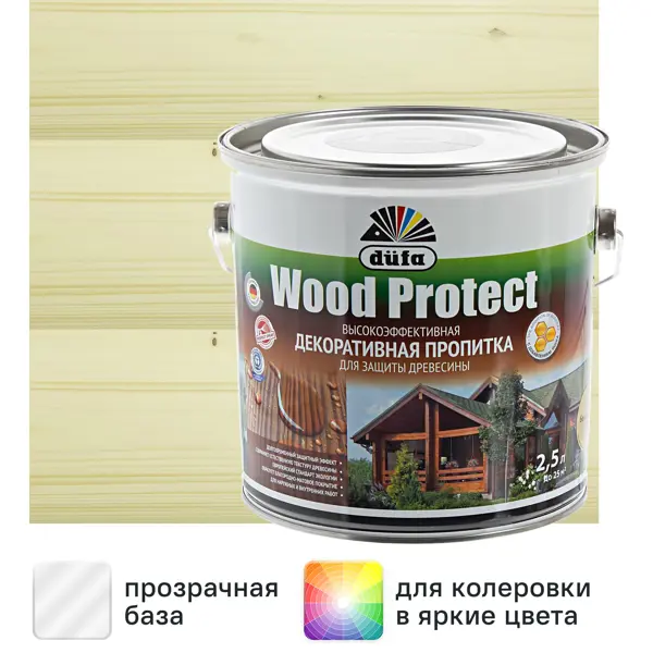 Пропитка для дерева Dufa Wood Protect прозрачный 2.5 л
