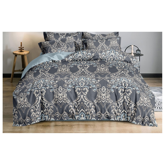 простыня COTTONIKA 160х220см сатин серая, арт.Прост1,5сат336