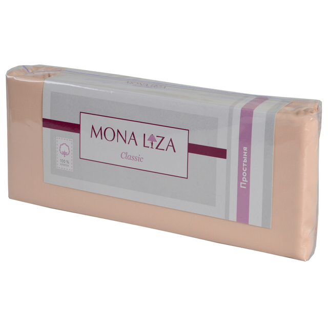 простыня на резинке MONA LIZA Классика/Classic 160х200см сатин кремовая, арт.505033/03
