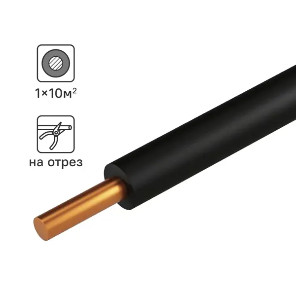 Провод Tdm Electric ПуВнг-LS 1x10 на отрез ГОСТ цвет черный
