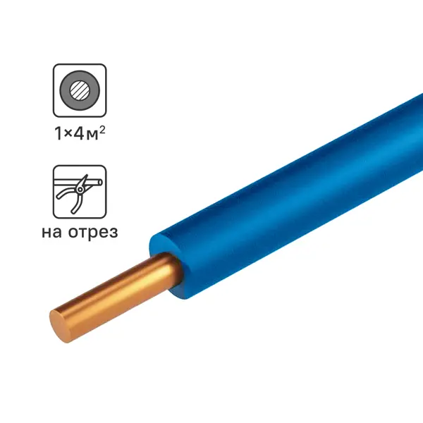Провод Tdm Electric ПуВнг-LS 1x4 на отрез ГОСТ цвет синий