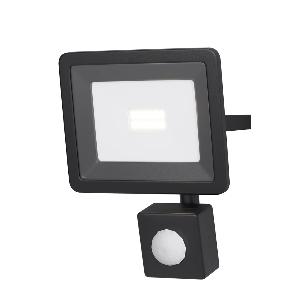 Прожектор светодиодный Maytoni Flood Outdoor 6500К 10 Вт IP65 с датчиком движения черный