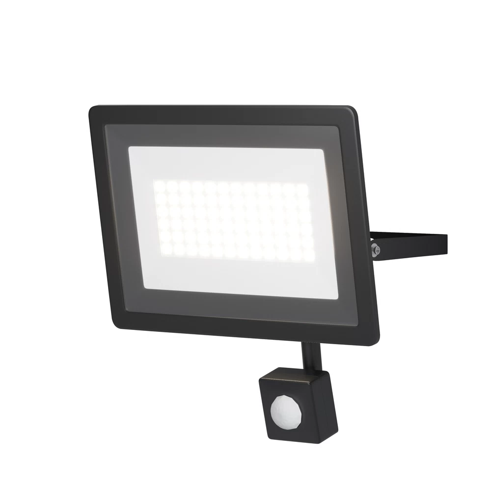 Прожектор светодиодный Maytoni Flood Outdoor 6500К 50 Вт IP65 с датчиком движения черный