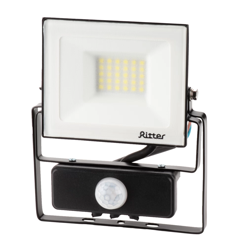 Прожектор светодиодный Ritter Profi 6500К 30 Вт IP65 с датчиком движения черный