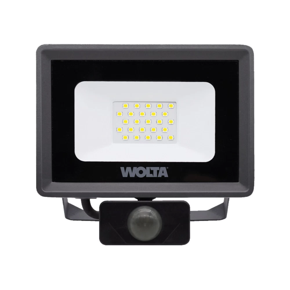 Прожектор светодиодный Wolta WFL 5700К 20 Вт IP65 с датчиком серый
