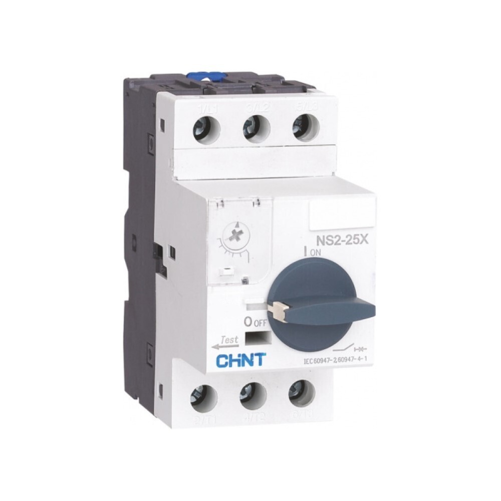 Пускатель Chint NS2-25X 3P 6,3А 100 кА 230 В на монтажную плату с поворотной ручкой (495184)