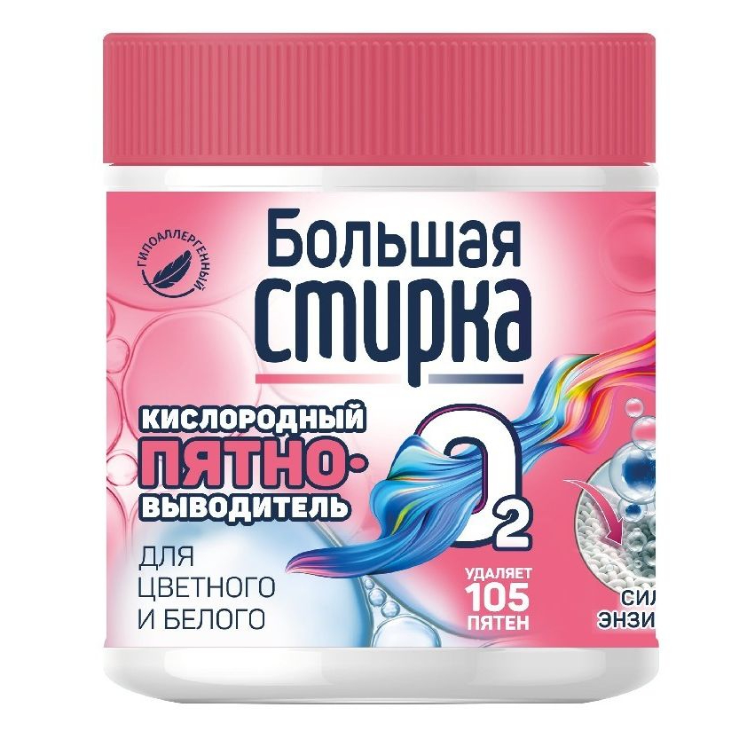 Пятновыводитель Большая стирка Активный кислород 400 г, банка