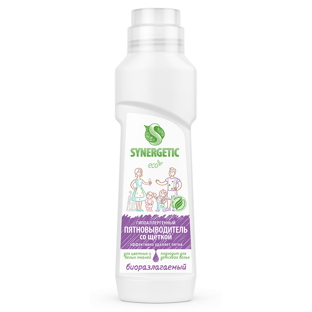 Пятновыводитель для предварительной обработки пятен Synergetic, 0,25 л (со щеткой)