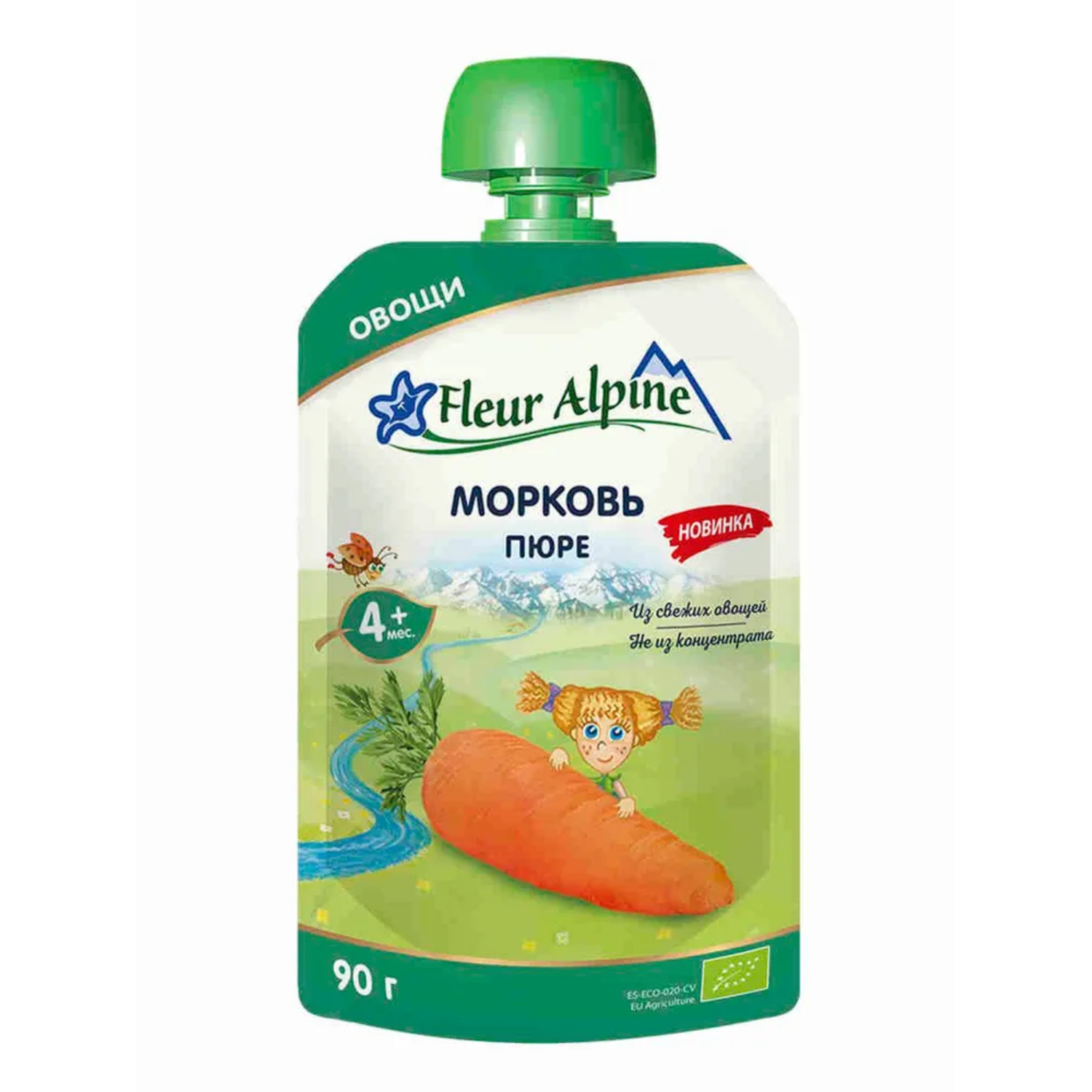 Пюре Fleur Alpine морковь пауч с 4 месяцев, 90 г
