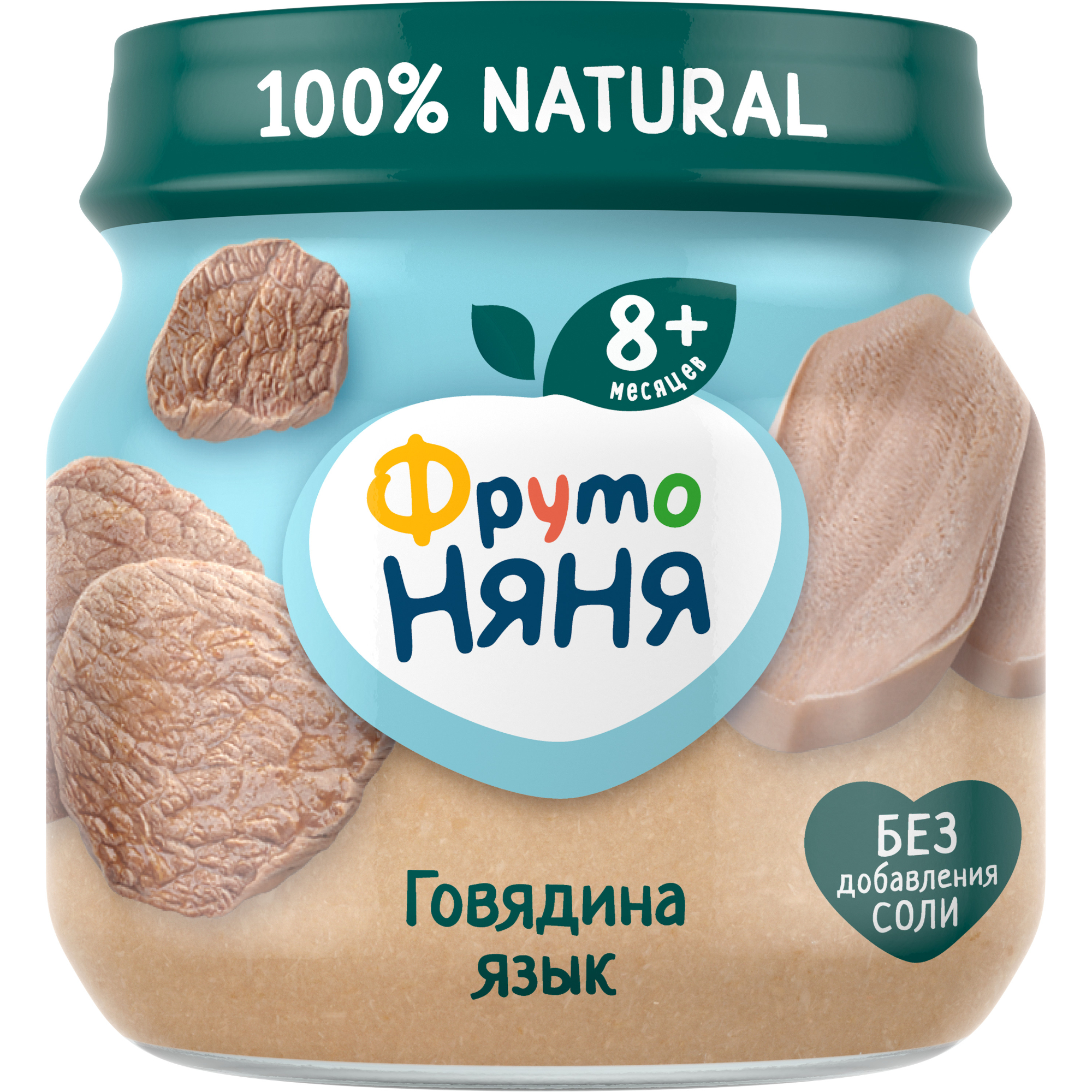 Пюре ФрутоНяня Говядина с языком с 8 месяцев, 80 г