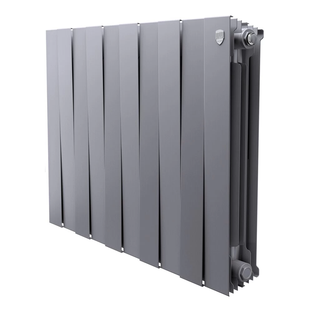 Радиатор биметаллический Royal Thermo Piano Forte 500 мм 10 секций 1" боковое подключение серебристый