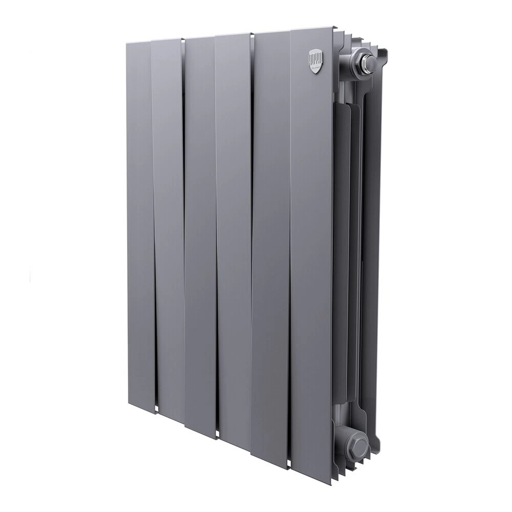 Радиатор биметаллический Royal Thermo Piano Forte 500 мм 6 секций 1" боковое подключение серебристый