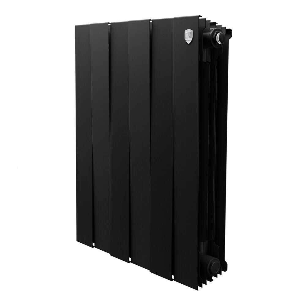 Радиатор биметаллический Royal Thermo Piano Forte 500 мм 6 секций 1" боковое подключение черный