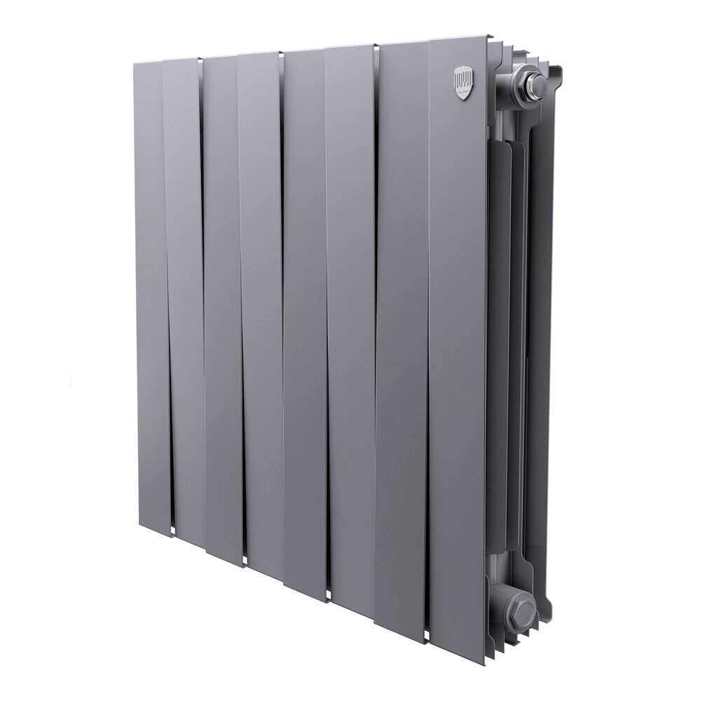 Радиатор биметаллический Royal Thermo Piano Forte 500 мм 8 секций 1" боковое подключение серебристый