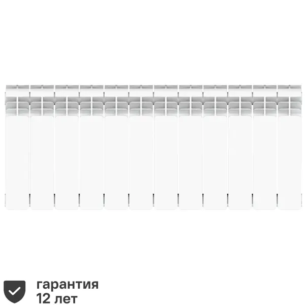 Радиатор секционный Equation Aluminium 350/90 12 секций боковое подключение алюминий белый