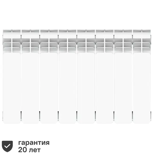 Радиатор секционный Equation Aluminium 350/90 8 секций боковое подключение алюминий белый