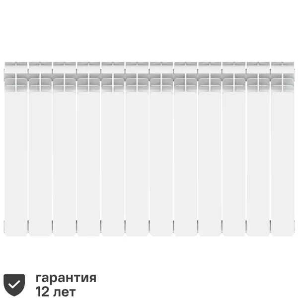 Радиатор секционный Equation Aluminium 500/90 12 секций боковое подключение алюминий белый