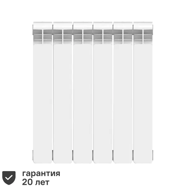 Радиатор секционный Equation Bimetal 500/100 6 секций боковое подключение биметалл белый