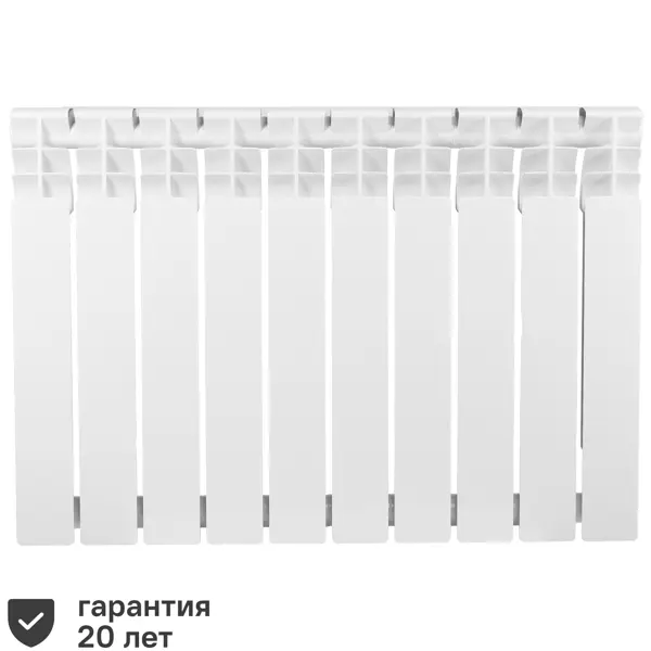 Радиатор секционный Equation Bimetal 500/80 10 секций боковое подключение биметалл белый