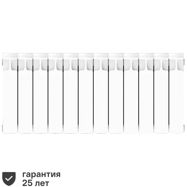 Радиатор секционный Rifar Monolit 350/100 биметалл 12 секций боковое подключение цвет белый
