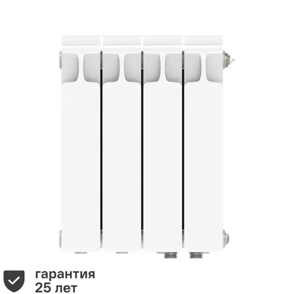 Радиатор секционный Rifar Monolit 350/100 биметалл 4 секции нижнее правое подключение цвет белый