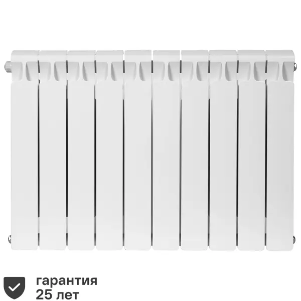 Радиатор секционный Rifar Monolit 500/100 биметалл 10 секций нижнее левое подключение цвет белый