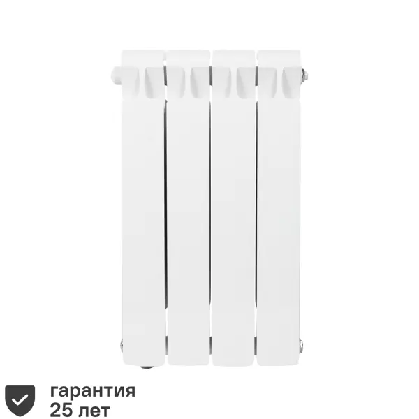 Радиатор секционный Rifar Monolit 500/100 биметалл 4 секции нижнее левое подключение цвет белый
