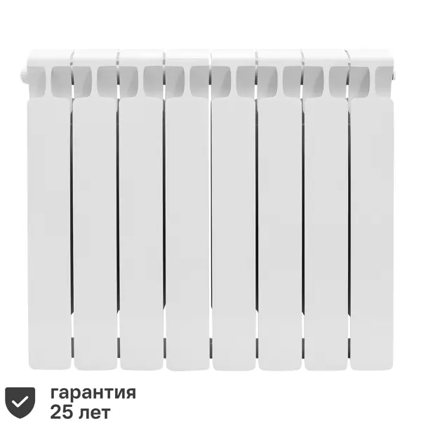 Радиатор секционный Rifar Monolit 500/100 биметалл 8 секций нижнее левое подключение цвет белый