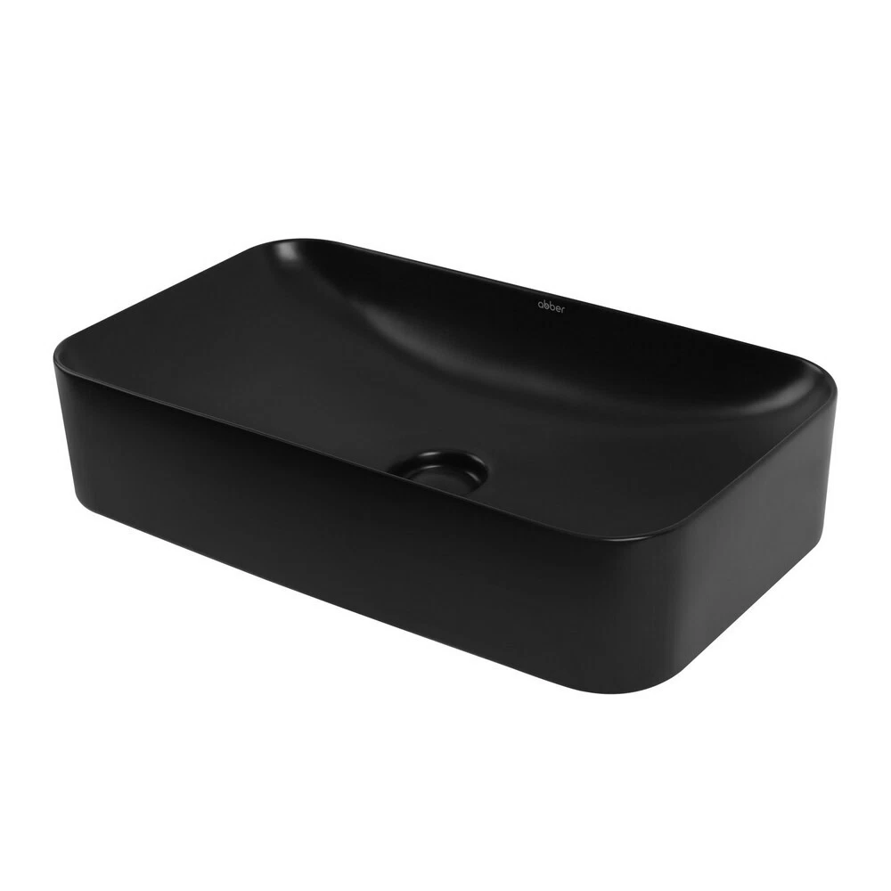 Раковина Abber Rechteck 61 см накладная черная матовая (AC2204MB)