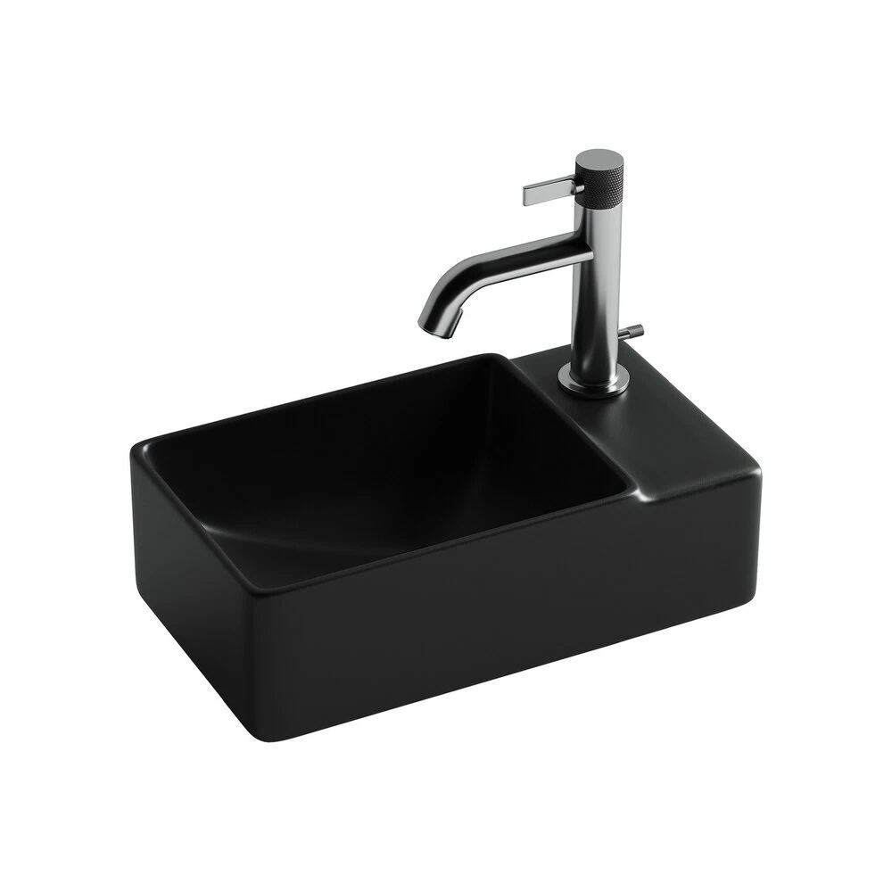 Раковина Ceramicanova Element 40 см левая подвесная черная матовая (CN5045MB)
