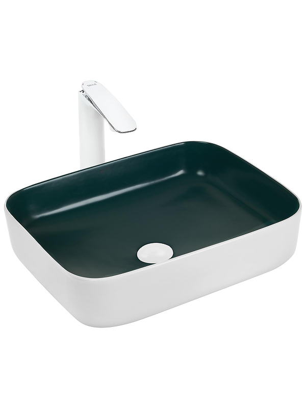 Раковина-чаша WeltWasser Elbach M2195 WG 50 10000005602 Белая Зеленая