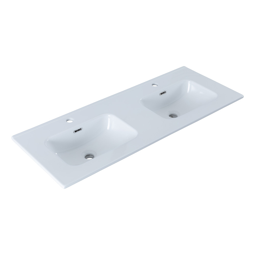 Раковина для тумбы Aquanet Flat 120 см двойная (254367)