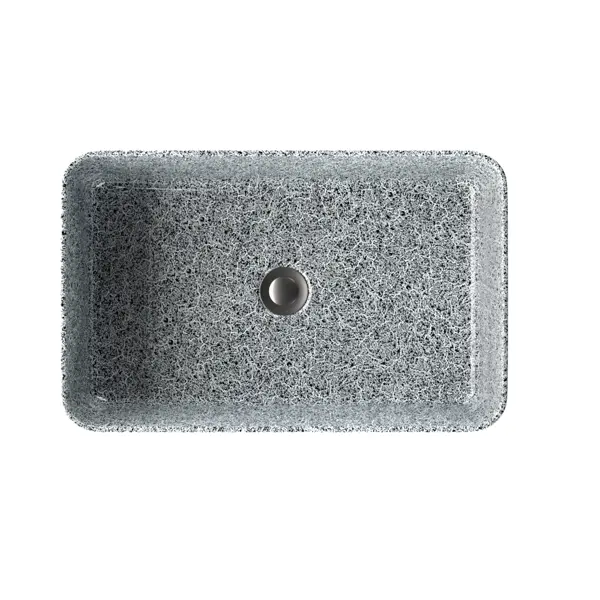 Раковина накладная Kirovit Олимпия 56.5x36.5 см цвет черный мрамор