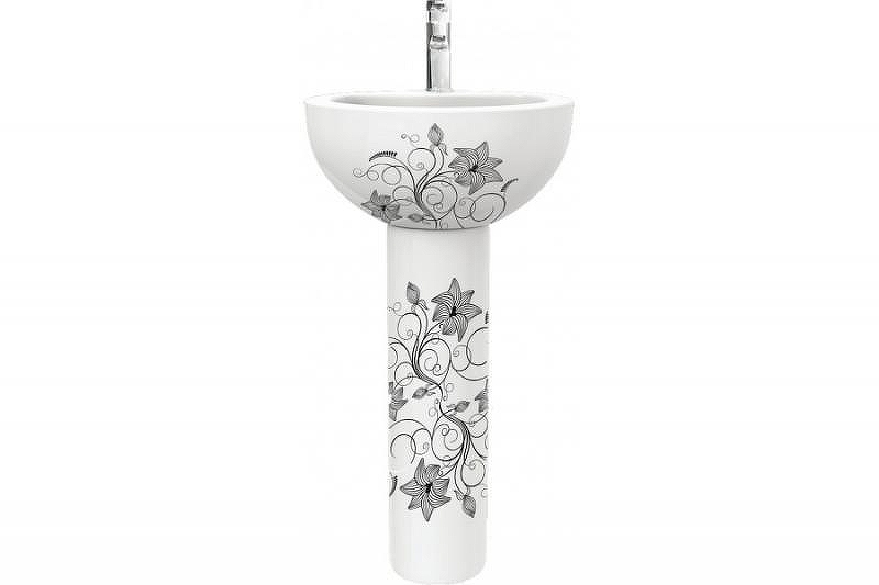 Раковина Sanita Luxe Art Flora ARTSLWB10 Белая с узором
