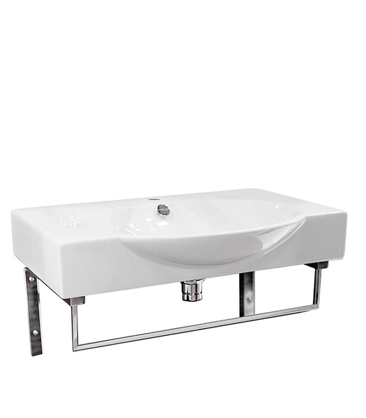 Раковина Sanita Luxe Infinity 65 WB.FN/Infinity/65-C.BR/WHT.G/S на кронштейнах