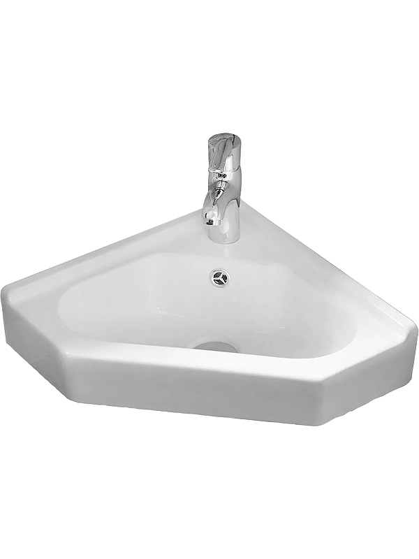 Раковина WeltWasser Aisbach 7012 GL-WT 55 10000008681 угловая Белая глянецевая
