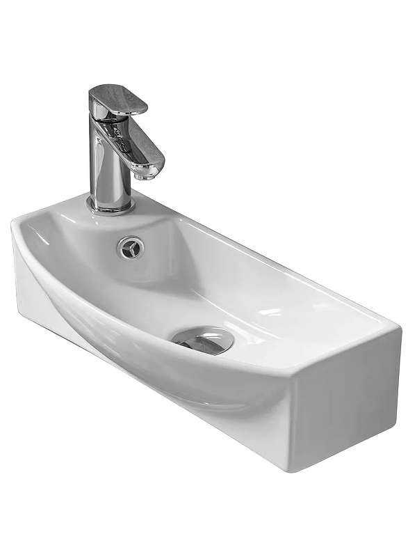 Раковина WeltWasser Aisbach 7946 GL-WT L 45 10000008694 Белая глянцевая