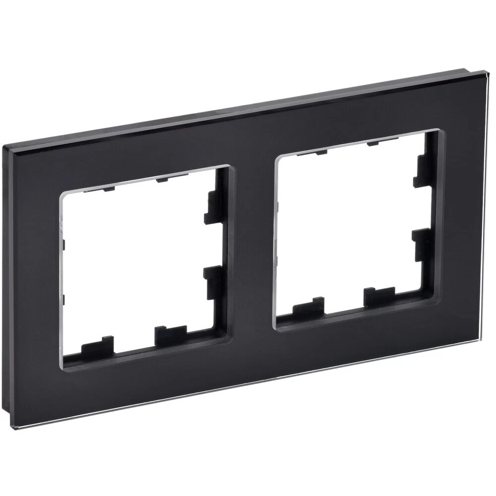 Рамка IEK Brite двухместная черная (BR-M22-G-K02)
