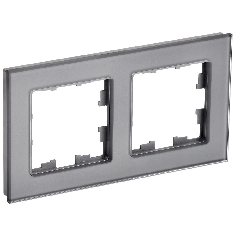 Рамка IEK Brite двухместная серая (BR-M22-G-K03)