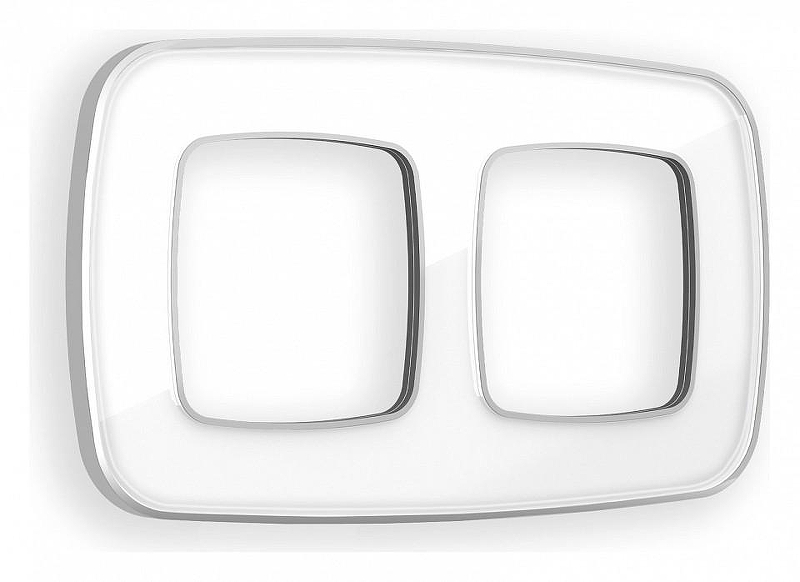 Рамка на 2 поста Ambrella Volt Coint OF640132 цвет Белый, Серебро