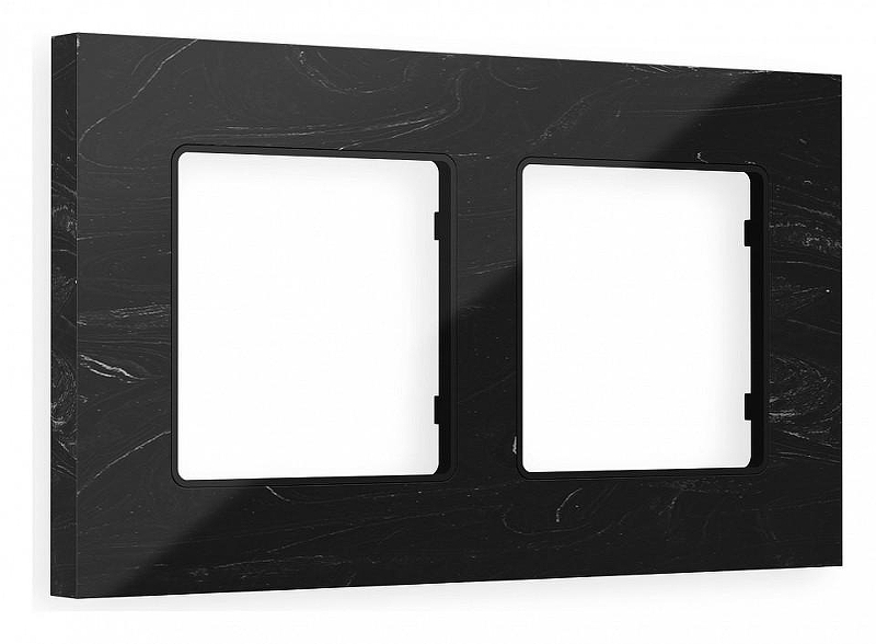 Рамка на 2 поста Ambrella Volt Grand AF930702 цвет Черный
