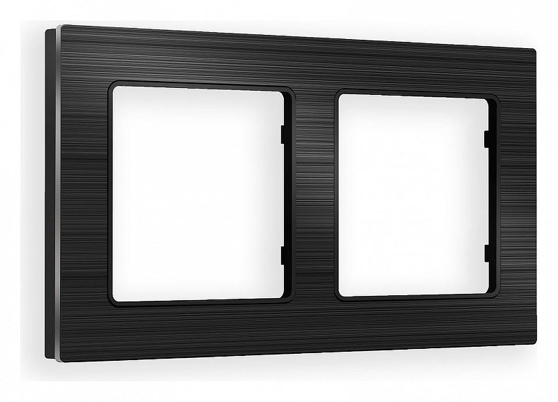 Рамка на 2 поста Ambrella Volt Platos Металл AF550502 цвет Черный