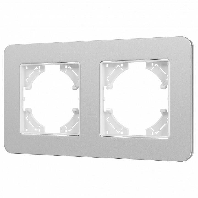 Рамка на 2 поста Arlight AKIRY 049737 цвет Серебро