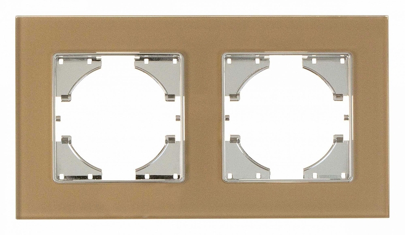 Рамка на 2 поста Gusi Electric UGRA С1120-032 цвет Шампань