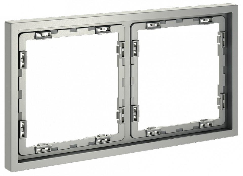 Рамка на 2 поста Voltum S70 VLS100205 цвет Сталь