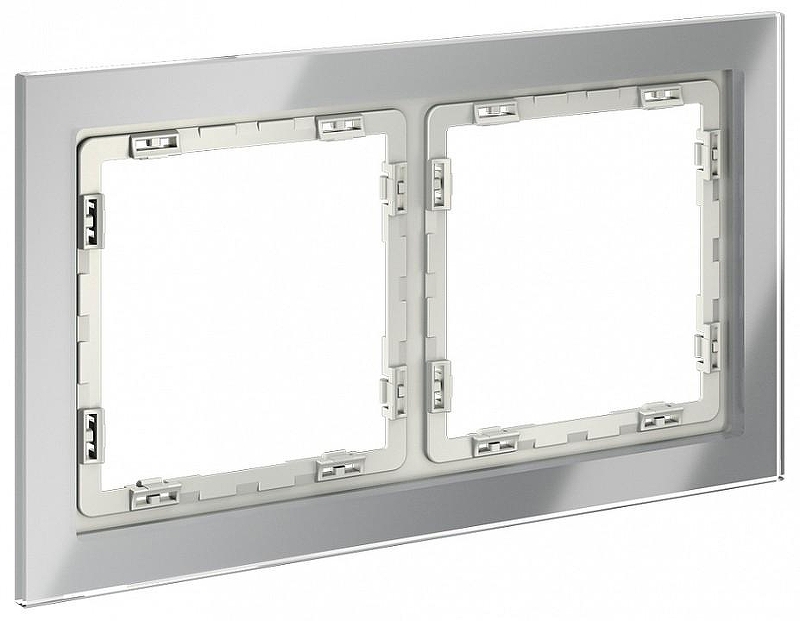 Рамка на 2 поста Voltum S70 VLS110205 цвет Сталь