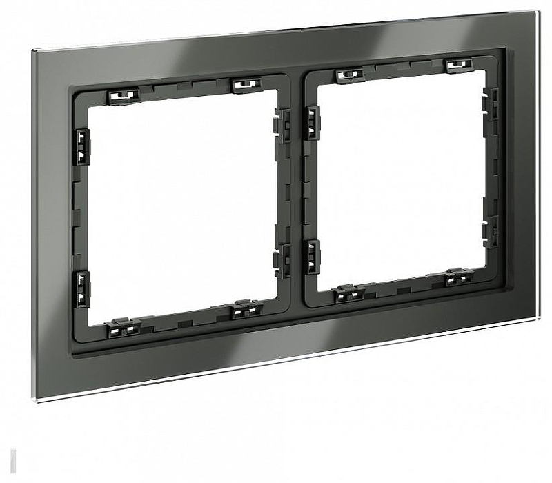 Рамка на 2 поста Voltum S70 VLS110206 цвет Серебро